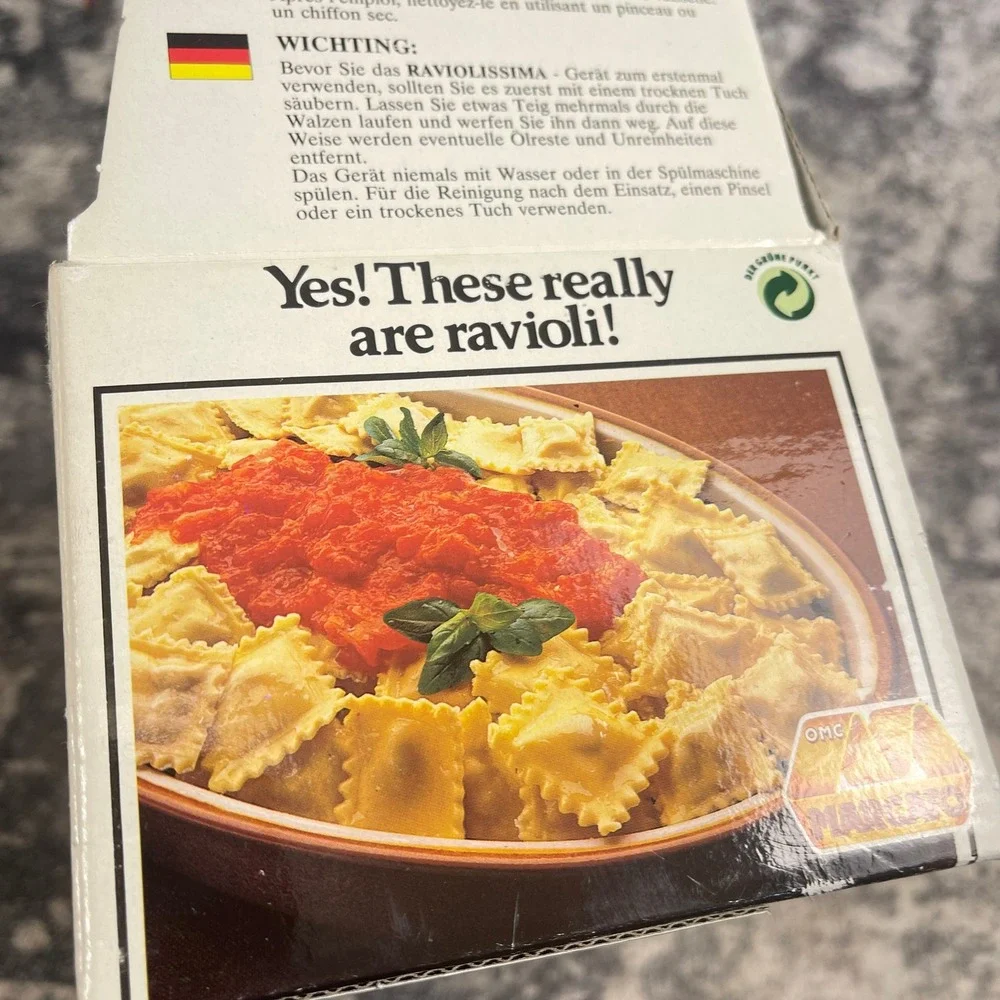 Vtg Marcato Raviolissima Ravioli Maker Attachment VillaWare Italy Boxed CIB